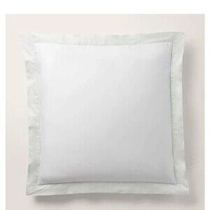 Ralph Lauren Organic Sateen Border Parchment White Euro Sham Cover New